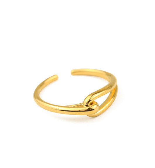 Line Knotted Gold Open Ring