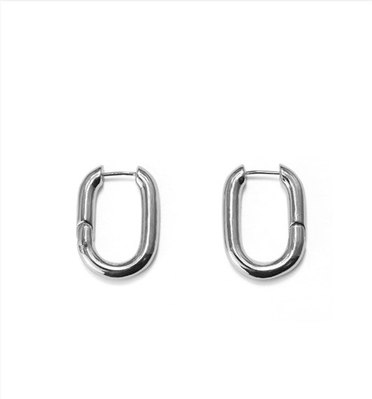 Oval Tubes Hoop Earrings 18K Gold Plated