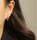Geometric Pentagon Hoop Gold Earrings