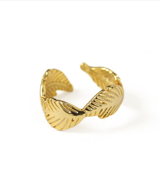 Vintage Leaf Gold Ring