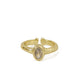 Classy Geometric Crystal Gold Ring