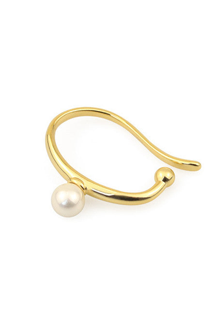 Pearl Embellished Gold Ear Cuff