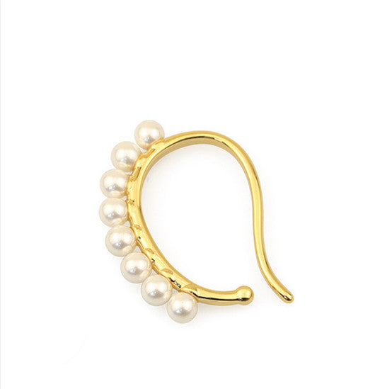 Pearl Embellished Gold Ear Cuff