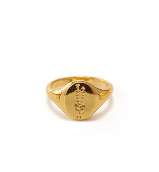 Floral Embossing Gold Ring