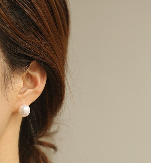 Natural Baroque Real Pearl Ear Stud
