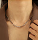 Snake Bone Flat Chain 18K Gold Plated Necklace