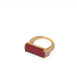 Natural Rectangular Stone 18K Gold Plated Ring