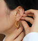 Stacked Spring Wires Gold Hoop Earrings