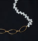 Asymmetrical Pearls & Chains Collarbone Necklace