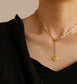 Heart Charm Asymmetrical Chain Pearl Necklace