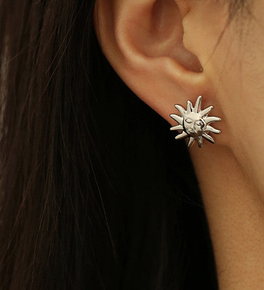 Sun Face Ear Studs