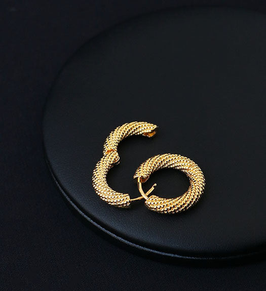 Classic Spiked Loop Gold Earrings