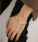 Natural Flat Pearls Gold Chain Bracelet