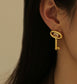 Key Shaped Statement Earring with Crystal