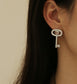 Key Shaped Statement Earring with Crystal