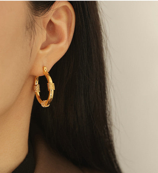 Triple Chain Cuffs Hoop Earrings