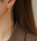 Chain & Crystal Tassels Dangle Earrings