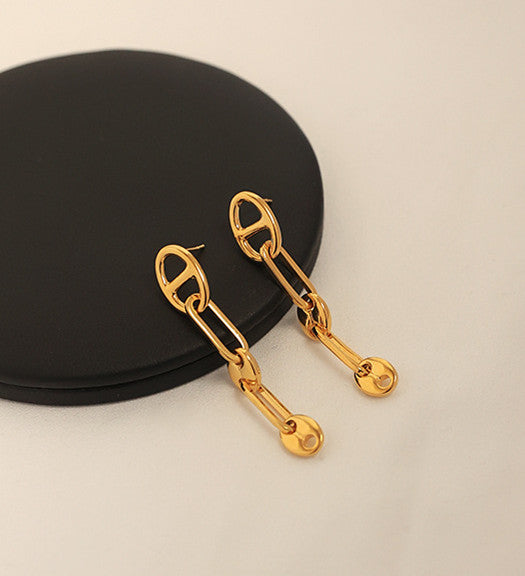 Piglet Nose Chain Dangle Earrings