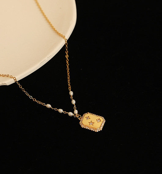 Starry Sky Gold Pendant Necklace