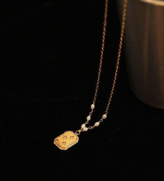 Starry Sky Gold Pendant Necklace