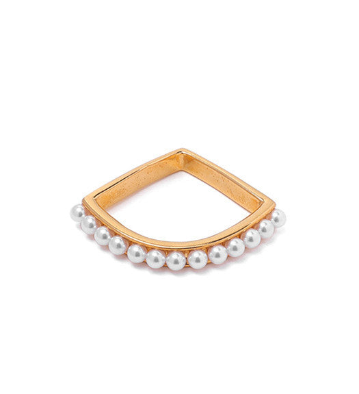 Assorted Gold Rings with Pearl Beads