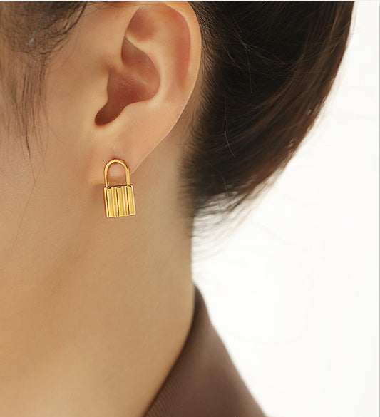 Small Locket Gold Earrings