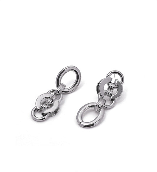 Asymmetrical Chain Links Dangle Earrings