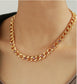 Classic Thick Chain Necklace with Rectangular Crystals