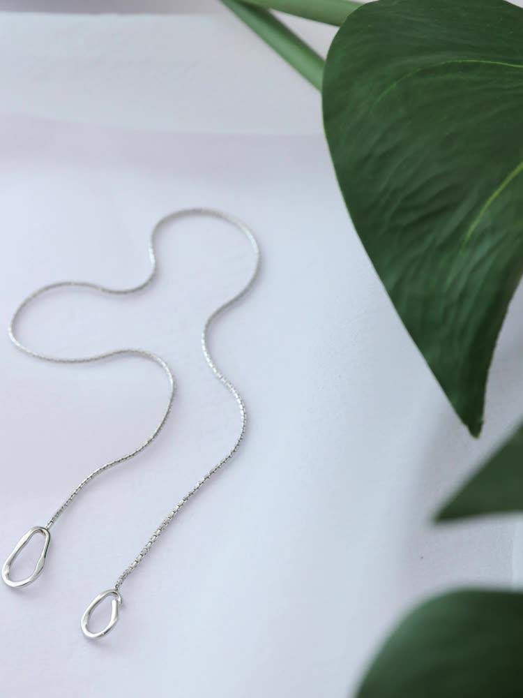 Simple Silver Slip-Through Necklace