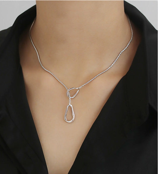 Simple Silver Slip-Through Necklace