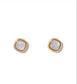 Natural Iridescent Shell Square Ear Stud