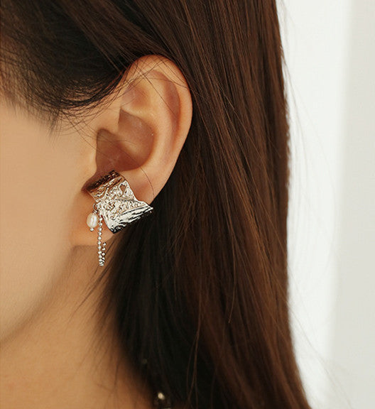 Multipurpose Silver Tassel Ear Cuff & Ring