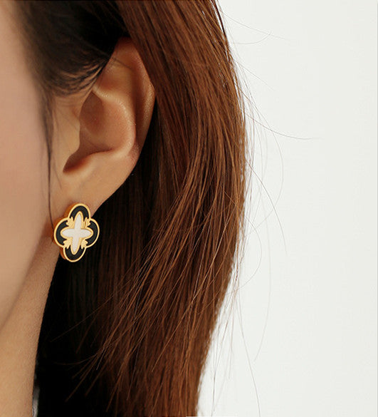 Classic Four Leaf Flower Ear Studs