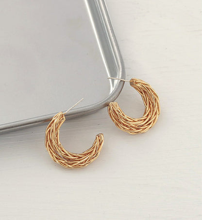 Bird Nest C-Shape Earrings