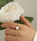 Classic White Rose Open Ring