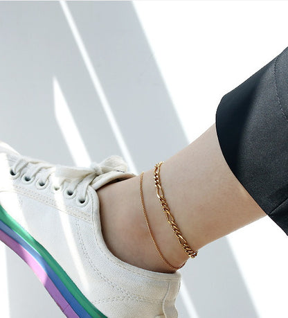 Double Layered Gold Anklet