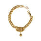 Gold Chain Happy Face Charm Bracelet