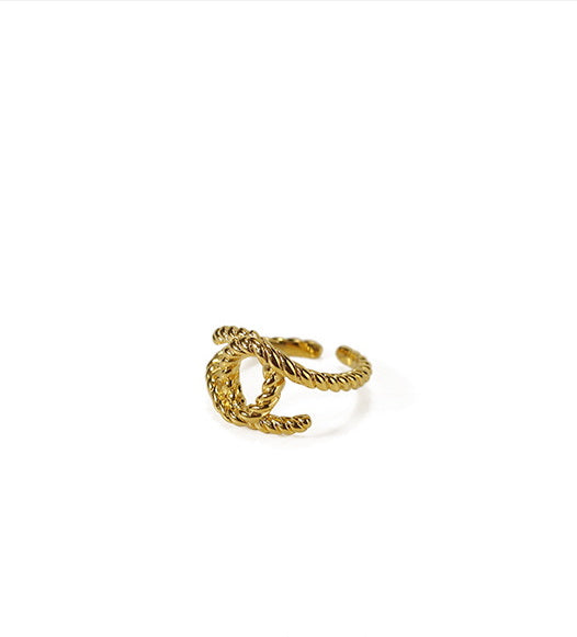 Overlapping Twist Rope Gold Ring