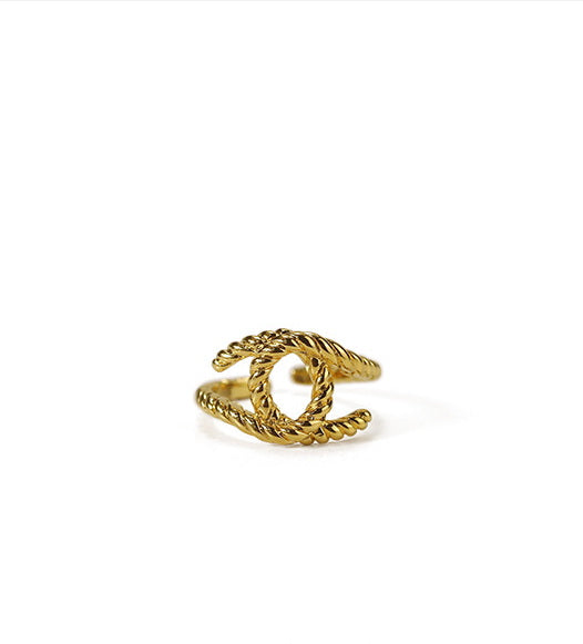 Overlapping Twist Rope Gold Ring