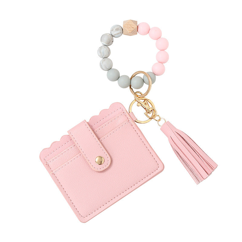 Wallet Bracelet Key Chain with Tassel