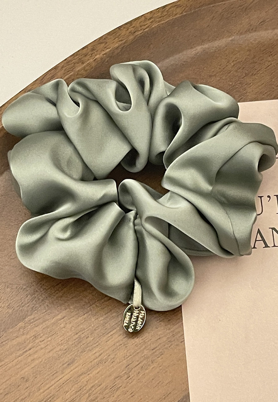 Letter Charm Detail Scrunchie