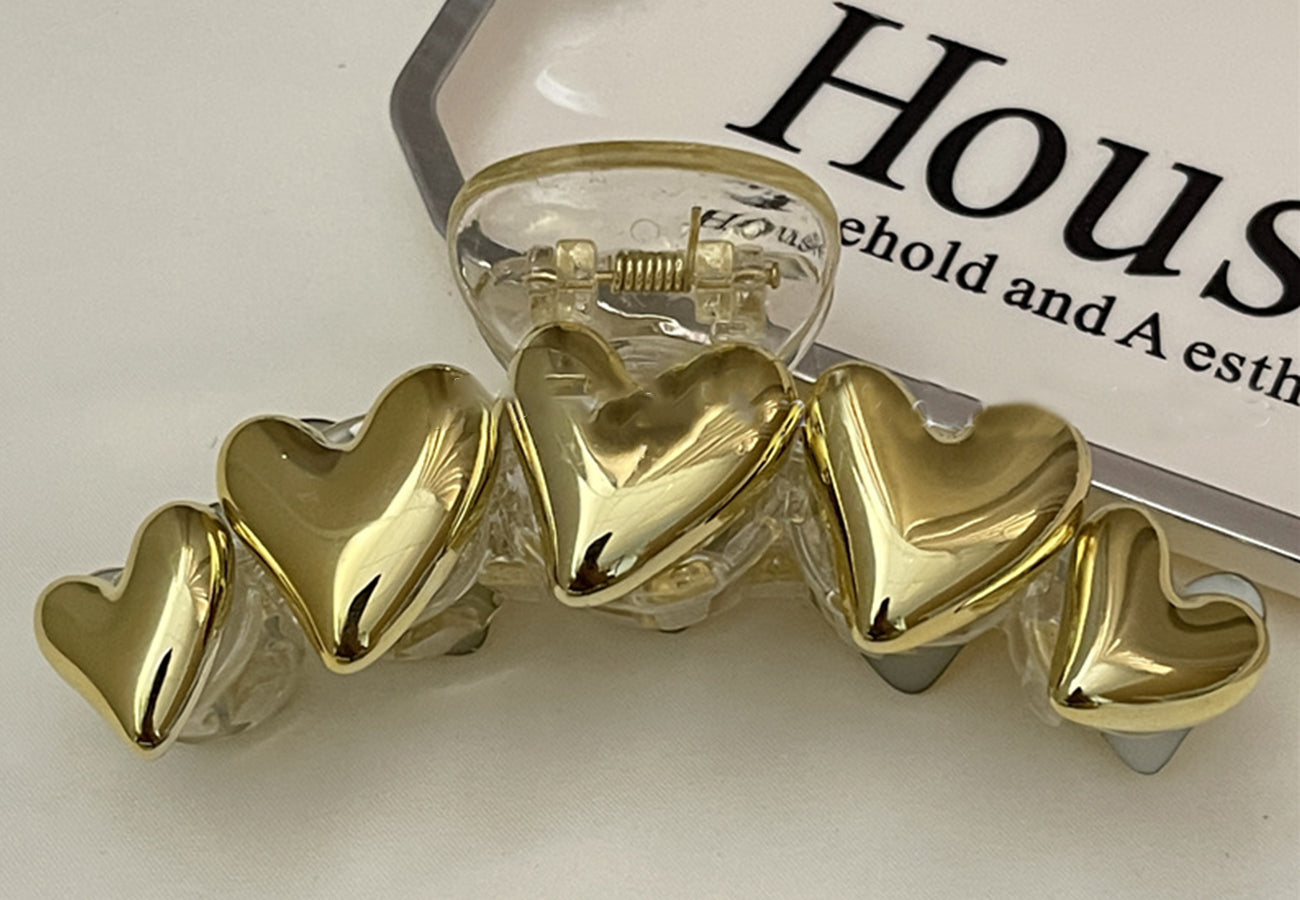Metallic Heart Detail Hair Claw