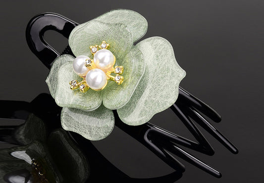 Textured Finish Flower Hair Clip