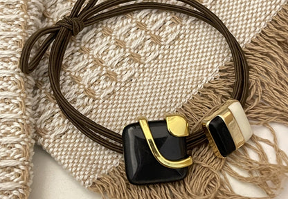 Abstract Metallic Charm Elastic Hair Tie