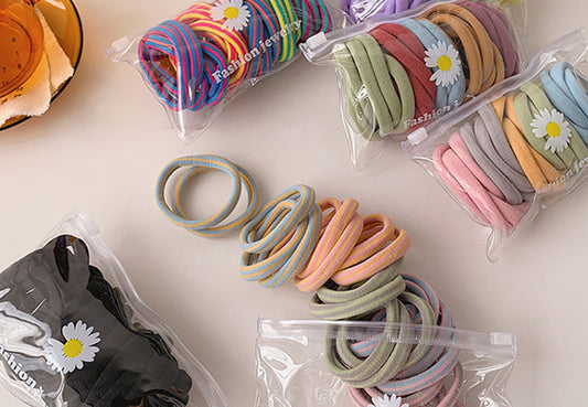 Multicolor Padded Hair Tie Set
