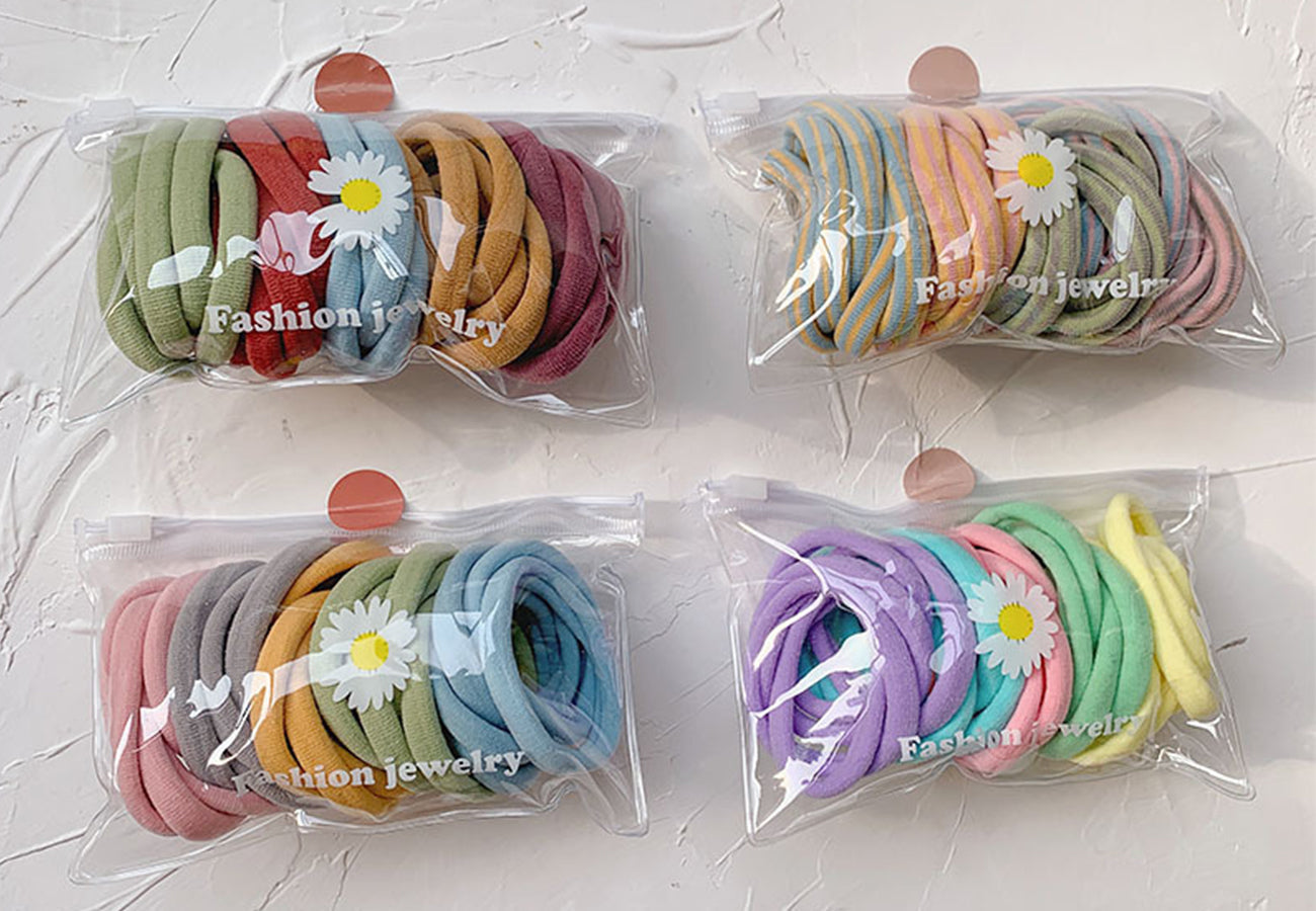 Multicolor Padded Hair Tie Set
