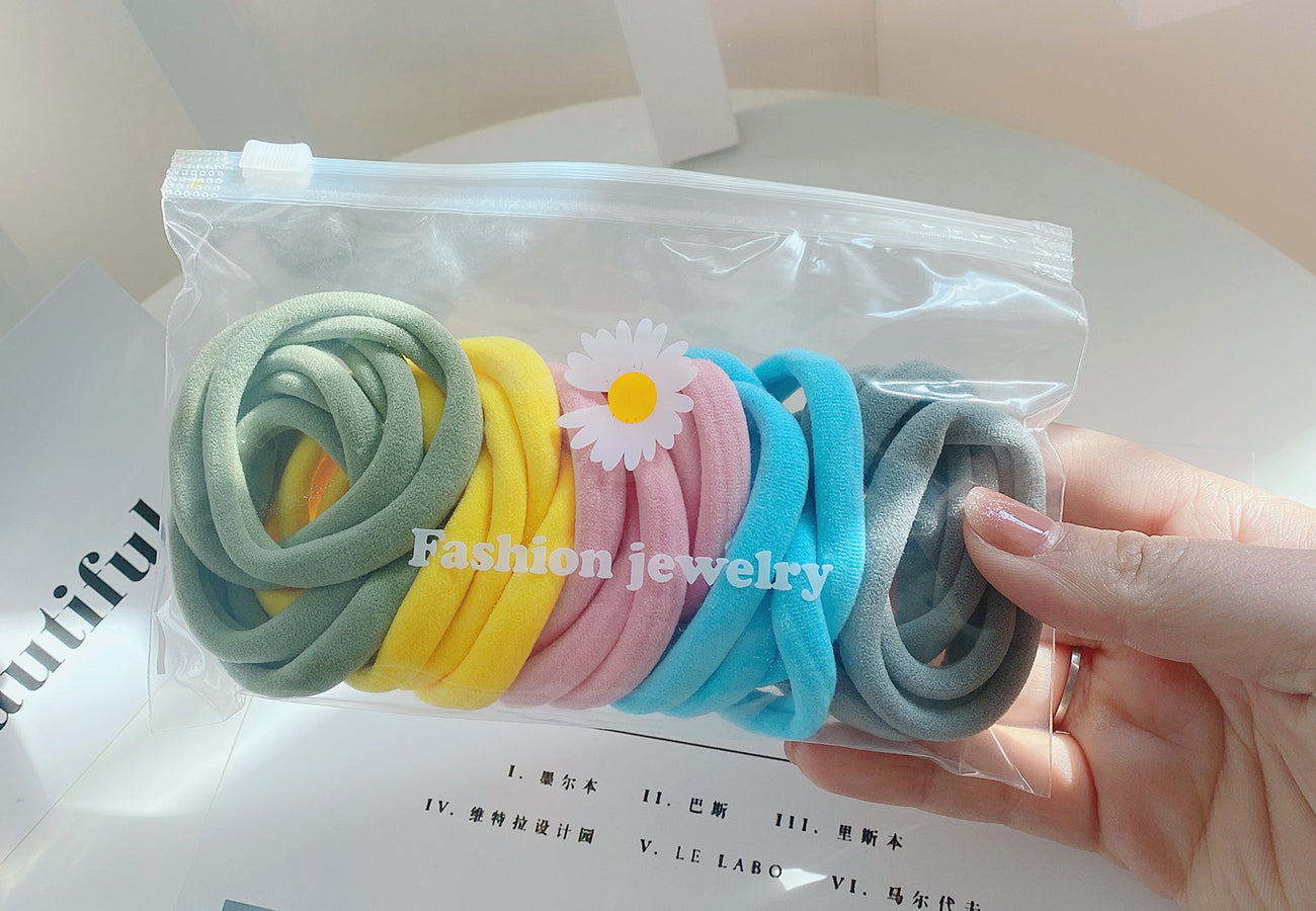 Multicolor Padded Hair Tie Set