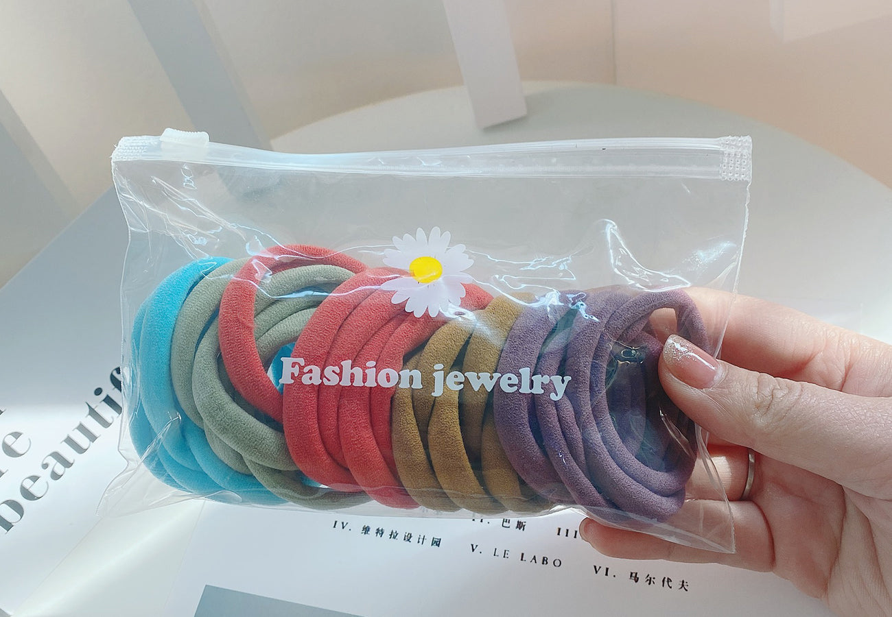 Multicolor Padded Hair Tie Set