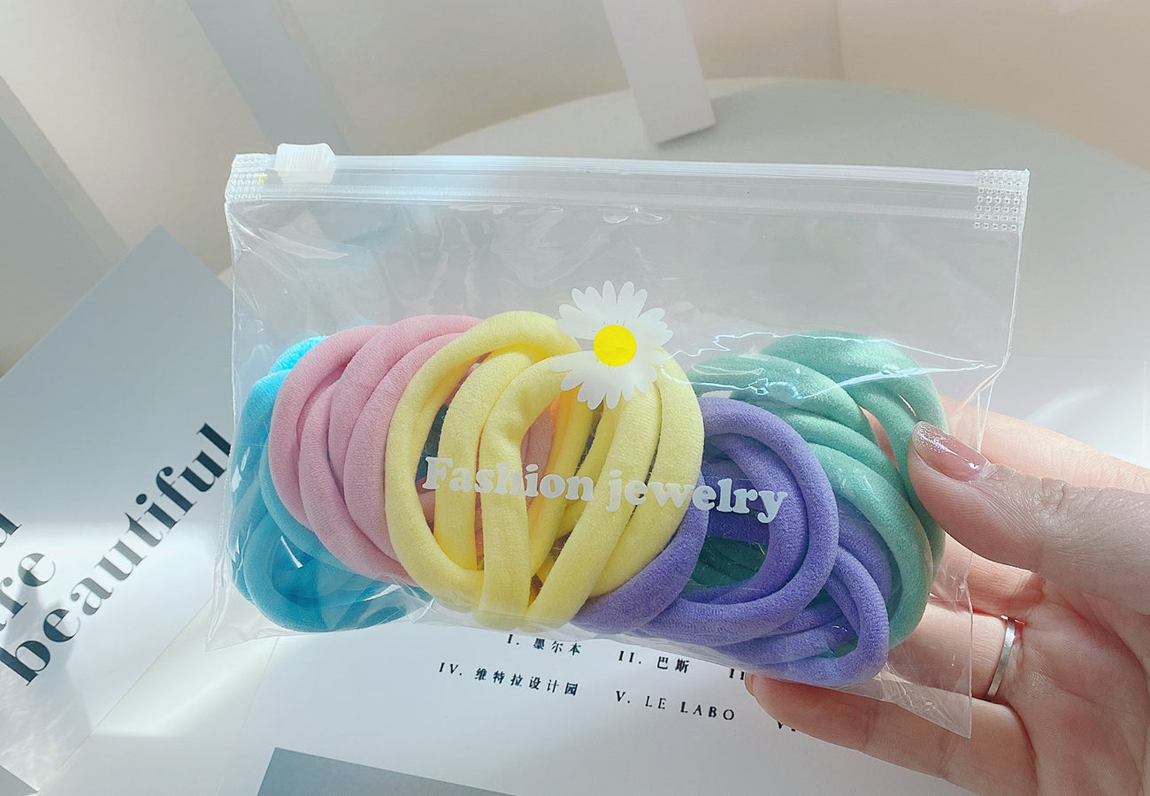 Multicolor Padded Hair Tie Set