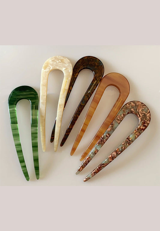 Marble Finish Giant Hair Pin